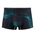 Teal Polygonal Dot Geometric Print Men's Boxer Briefs