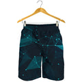 Teal Polygonal Dot Geometric Print Men's Shorts