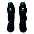 Teal Polygonal Dot Geometric Print Muay Thai Shin Guards