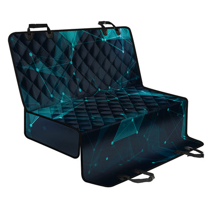 Teal Polygonal Dot Geometric Print Pet Car Back Seat Cover