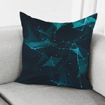 Teal Polygonal Dot Geometric Print Pillow Cover