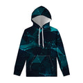 Teal Polygonal Dot Geometric Print Pullover Hoodie