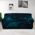 Teal Polygonal Dot Geometric Print Sofa Cover