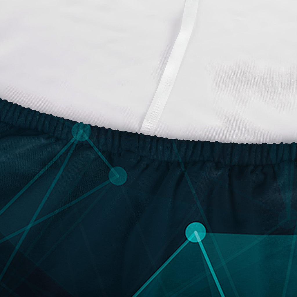Teal Polygonal Dot Geometric Print Sofa Cover