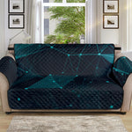 Teal Polygonal Dot Geometric Print Sofa Protector