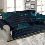 Teal Polygonal Dot Geometric Print Sofa Protector