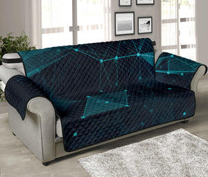 Teal Polygonal Dot Geometric Print Sofa Protector