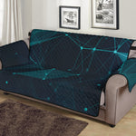 Teal Polygonal Dot Geometric Print Sofa Protector