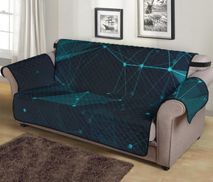 Teal Polygonal Dot Geometric Print Sofa Protector