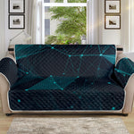 Teal Polygonal Dot Geometric Print Sofa Protector