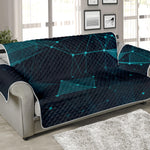 Teal Polygonal Dot Geometric Print Sofa Protector