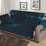 Teal Polygonal Dot Geometric Print Sofa Protector