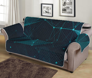 Teal Polygonal Dot Geometric Print Sofa Protector