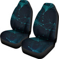 Teal Polygonal Dot Geometric Print Universal Fit Car Seat Covers