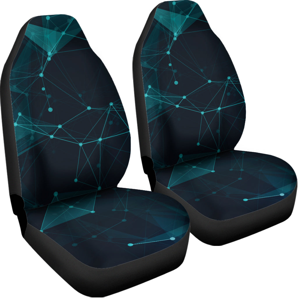 Teal Polygonal Dot Geometric Print Universal Fit Car Seat Covers