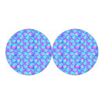 Teal Purple Mermaid Scales Pattern Print Car Coasters