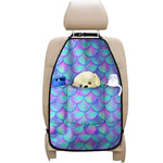 Teal Purple Mermaid Scales Pattern Print Car Seat Organizers