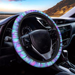 Teal Purple Mermaid Scales Pattern Print Car Steering Wheel Cover