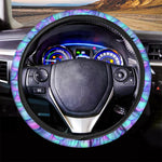Teal Purple Mermaid Scales Pattern Print Car Steering Wheel Cover