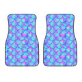 Teal Purple Mermaid Scales Pattern Print Front Car Floor Mats