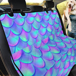 Teal Purple Mermaid Scales Pattern Print Pet Car Back Seat Cover