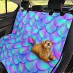 Teal Purple Mermaid Scales Pattern Print Pet Car Back Seat Cover