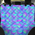 Teal Purple Mermaid Scales Pattern Print Pet Car Back Seat Cover