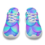 Teal Purple Mermaid Scales Pattern Print Sport Shoes GearFrost