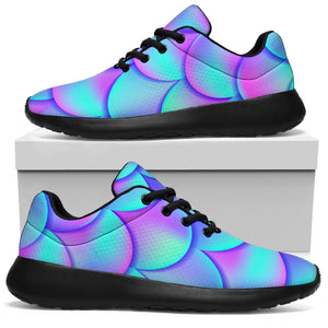 Teal Purple Mermaid Scales Pattern Print Sport Shoes GearFrost