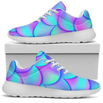 Teal Purple Mermaid Scales Pattern Print Sport Shoes GearFrost