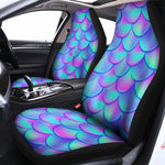 Teal Purple Mermaid Scales Pattern Print Universal Fit Car Seat Covers