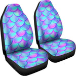 Teal Purple Mermaid Scales Pattern Print Universal Fit Car Seat Covers