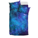Teal Purple Stardust Galaxy Space Print Duvet Cover Bedding Set GearFrost