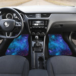 Teal Purple Stardust Galaxy Space Print Front and Back Car Floor Mats GearFrost