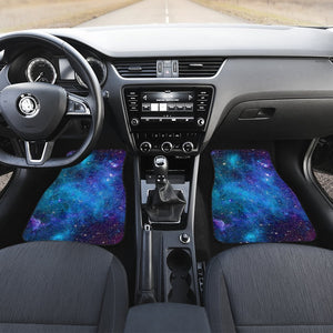 Teal Purple Stardust Galaxy Space Print Front and Back Car Floor Mats GearFrost