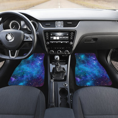 Teal Purple Stardust Galaxy Space Print Front Car Floor Mats GearFrost