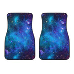 Teal Purple Stardust Galaxy Space Print Front Car Floor Mats GearFrost