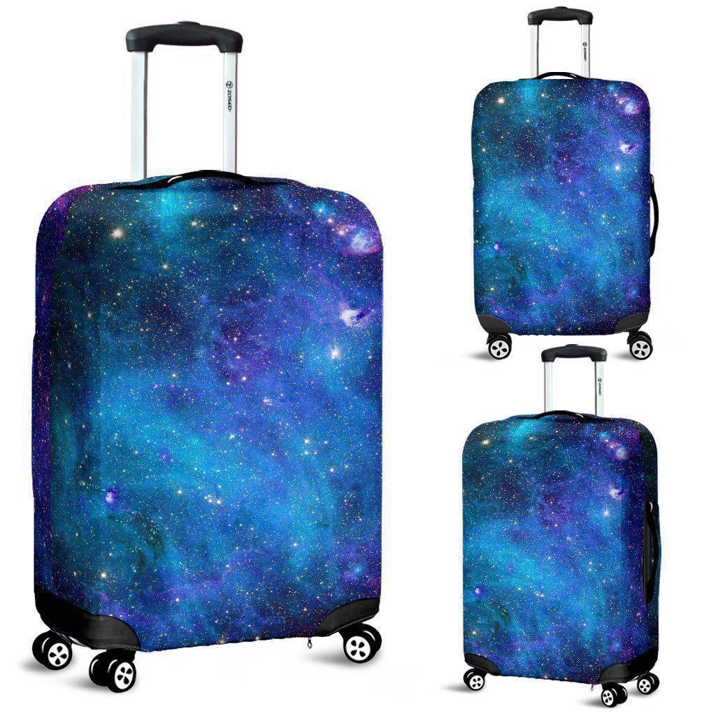 Teal Purple Stardust Galaxy Space Print Luggage Cover GearFrost