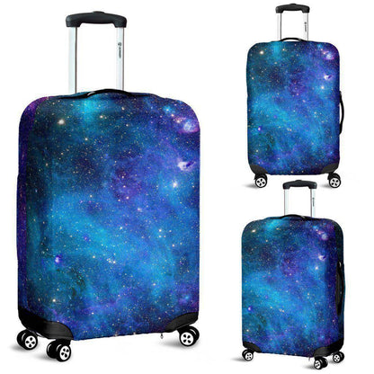 Teal Purple Stardust Galaxy Space Print Luggage Cover GearFrost