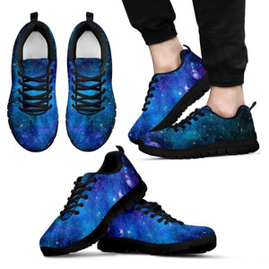 Teal Purple Stardust Galaxy Space Print Men's Sneakers GearFrost