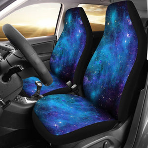 Teal Purple Stardust Galaxy Space Print Universal Fit Car Seat Covers GearFrost