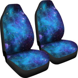 Teal Purple Stardust Galaxy Space Print Universal Fit Car Seat Covers GearFrost