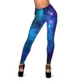 Teal Purple Stardust Galaxy Space Print Women's Leggings