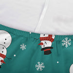 Teal Snowman Pattern Print Sofa Cover