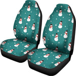 Teal Snowman Pattern Print Universal Fit Car Seat Covers