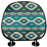 Teal Southwestern Navajo Pattern Print Car Headrest Covers