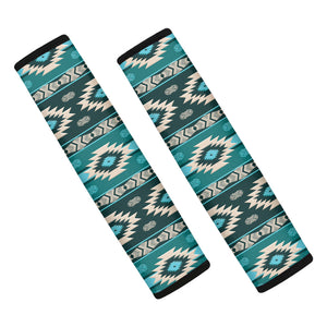 Teal Southwestern Navajo Pattern Print Car Seat Belt Covers