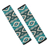 Teal Southwestern Navajo Pattern Print Car Seat Belt Covers