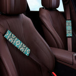 Teal Southwestern Navajo Pattern Print Car Seat Belt Covers