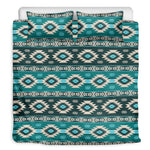 Teal Southwestern Navajo Pattern Print Duvet Cover Bedding Set